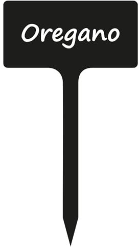 Indigos UG - Pflanzenstecker aus Aluverbundplatte Schild - für Garten, Beet - Oregano - 11 cm hoch - wetterfest - Pflanzenschilder beschriftet - Beetschilder, Kräuter, Gemüse, Obst, Blumen