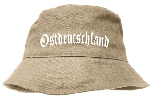 Spaß Kostet Männer Jungs Anglerhut Ostdeutschland alt deutsche Schrift Bucket hat Fischerhut