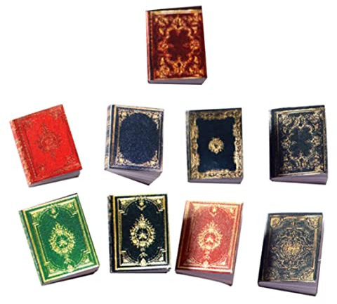 Hilai Miniatur-Sachen, Bücher, Puppenhaus-Zubehör, Miniaturen, Vintage-Bücher, Modell, Mini-Bücher, Dekoration, 9 Stück