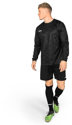FORZA Men's Long Sleeve Goalkeeper Kit [XS-XXL] | Elite Performance Football Jersey, Shorts & Socks - Available in 4 Bold Colours (UK, Alpha, L, Regular, Regular, Black)