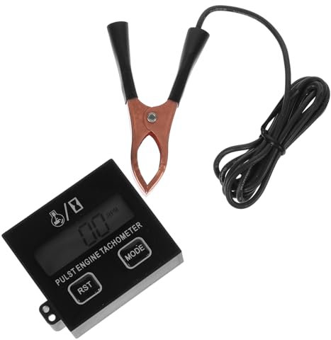 JECOMPRIS Tachymètre Pour Tronçonneuse Petit Tachymètre Moteur Tachymètre Numérique Tachymètre De Tronçonneuse Tachymètre Pour Petits Moteurs Compte-tours Black Plastique