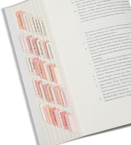 75 Stück Bibelmarker, Bibel Zubehör Einfach Zu Lesen und Anzubringen Bible Study Rosa Grau Bibelregister Bible Tabs für Frauen Männer Bibelstudium Zubehör für Bibelkapitel
