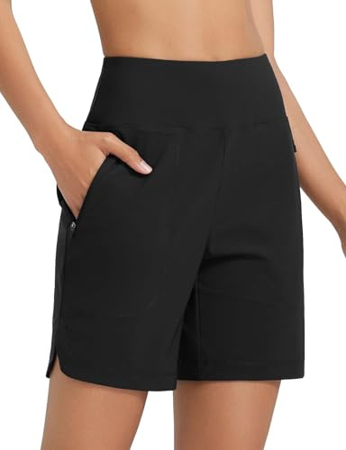 baleaf Short de Bain Femme, UV UPF50+ Maillot Culotte Bikini Taille Haute avec Poches Femme Respirable 17.8CM