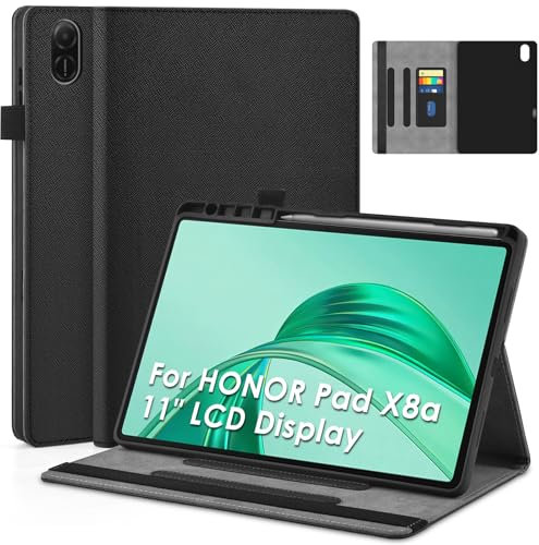 KATUMO Case for HONOR Pad X8a 11 inch 2024, Folio Leather Cover Compatible with HONOR Pad X8a, Silicone TPU Back Business Travel