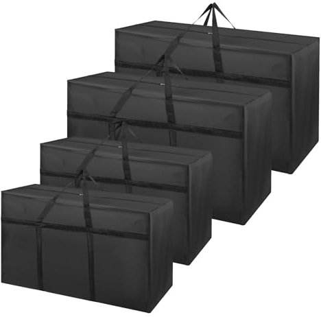 Yocdunm 4 Pack Extra Large Heavy Duty Storage Bags with Lids Big Clothes Storage Bags Boxes with Zipper Handles Waterproof Organizer Bags for Moving,Duvet,Bedding,Moving House,Blankets (2x180L 2x230L)