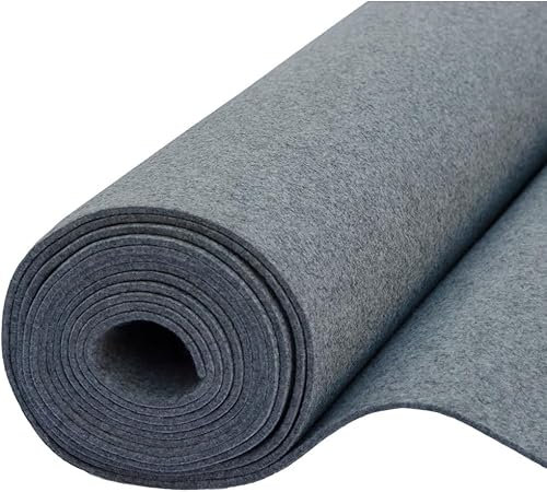 Fabreco Filz Meterware 4mm Dicke (2,5 M x 100 cm) – Imprägnierter Bastelfilz & Filzstoff Meterware für Dekoration, Polster & DIY | Filz zum Basteln: Tischläufer, Filzmatte & Filzunterlage (Grau)