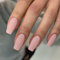 KQueenest Light Pink Press on Nails Long Square, Soft Pink False Nails Long Medium Coffin, Glossy Natural Solid Fake Nails Set, Reusable Gel Stick on Nail for Women Finger Daily Wear 24 Pcs