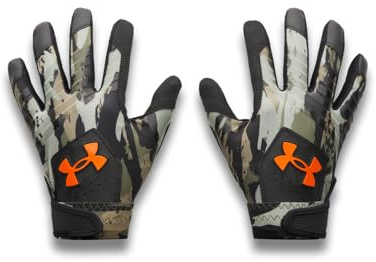 Under Armour Boys' Youth Clean Up Baseball Gloves Limited Edition, (001) Black / / Team Orange, Youth Large