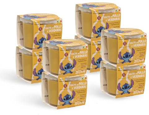 Santa Teresa - Pack de 8 Tarrinas - Crema de Pollo y Verduras Disney. Con aceite de oliva virgen extra. Sin conservantes, sin aditivos, sin espesantes, sin gluten, sin lactosa. 8 x 280g
