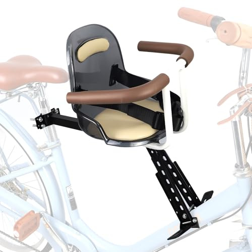MAKELEN Vorderer Kinderfahrradsitz, faltbar, vorne montiert, für Stadtfahrräder, Hybrid-Cruiser-Fahrräder, Mountainbike