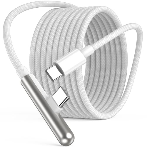 5M USB C Cable Fast Charging 240W 100W,16FT Extra Long USB C to C Charger Cable Right Angle TypeC Data Cord Braided for iPhone 17 16 Pro Max Plus 15/iPad/MacBook Pro Air/Galaxy S25 S24 Ultra S23,White