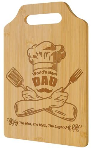 Zindoo Dad Birthday Gifts from Daughter Son, Creative Bamboo Chopping Board | Unique Gifts for Stepdad Dad Grandad, Kitchen Cutting Board Presents for Daddy Husband Men Him Birthday Christmas Fathers Day