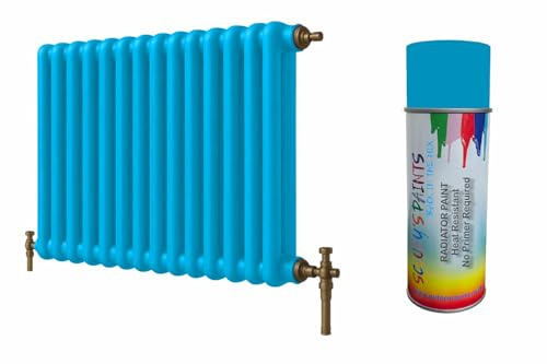 SCOOBYS PAINTS BACK IN THE MIX Premium Radiator Paint – 180 Colours – Heat Resistant Metal Paint for Radiators & Pipes, Quick Dry, Non-Yellowing, Multiple Finishes, Interior Use (Light blue)