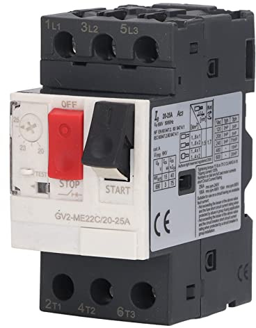 Odorkle Disjoncteur de Moteur 3P, Interrupteur de Démarrage Manuel, Protection 690 V 6 KV, Protection Robuste contre les Surcharges, Montage sur Rail de 35 Mm, pour Moteurs Industriels Triphasés,