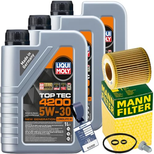 Mann Ölfilter+3L Liqui Moly 5W30 Motoröl