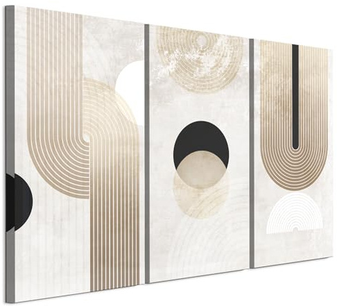 LUMASOUL Wandbilder 3er Set für Wohnzimmer Abstrakt 15 90x60 cm | 3-teiliges Leinwandbild für Schlafzimmer, Flur, Büro und Küche
