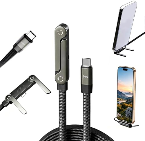Oavie Fast Charging Cable with Invisible Phone Stand, 2-in-1 Hidden Kickstand Charging Cord and Phone Holder, Portable USB Charger Wire for Watching Videos, Gaming and Travel