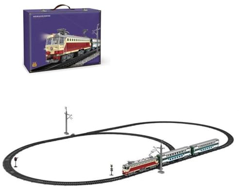 Quibuilds Legierungs-Zugset - Elektrischer Metall Weihnachtszug SS7C mit Licht & Sound – Großes Gleissystem, Güterwagen – Eisenbahnmodell für Weihnachtsdeko, Wohnzimmer & Sammler klassischer Züge