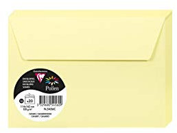 Clairefontaine 5456C - Packung mit 20 Umschläge Pollen, Format C6, 114 x 162mm, 120g, ideal für Korrespondenz und Einladungen, Kanariengelb 1 Pack