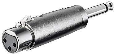Goobay 27451 Adattatore XLR, Connettore Jack AUX Mono da 6.35mm a Presa XLR