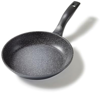 STONELINE Bratpfanne 24cm, Pfanne Induktion geeignet, Pfanne mit echten Steinpartikeln beschichtet, Brat- & Universalpfannen aus Aluguss, Pfanne 24 cm