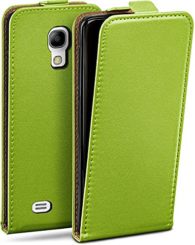 moex Flip Case für Samsung Galaxy S4 Mini Hülle klappbar mit 360 Grad Schutz, Handyhülle mit Displayschutz, PU Leder Handytasche Lederhülle, Flip Case Cover Klapphülle, Grün