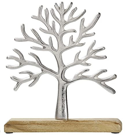 G.i.l.d.e Lebensbaum Höhe 26 cm Baum des Lebens Material Alu/Holz Holzbase
