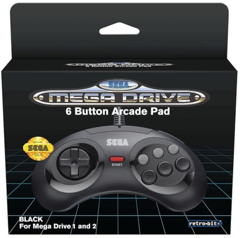 SEGA Mega Drive manette filaire 6 boutons - noir