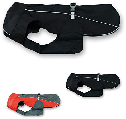 Jeggo Buckle Hundemantel Allwetter Mantel Regen Jacke Hunde Weste XXS XXL (XS, Schwarz)