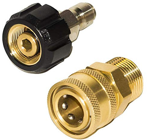 Asudaro Juego de adaptadores para limpiador de alta presión, adaptador de acoplamiento rápido M22 14mm a 1/4 de pulgada Kit de conexión, kit de conexión rápida 5000 PSI