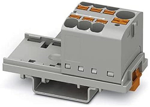 PHOENIX CONTACT PTFIX 10/6X4-NS35 GY Verteilerblock, 800 V, 63 A, Anzahl der Anschlüsse 7, Querschnitt 0,2 mm²-6 mm², AWG 24-10, Breite 28,6 mm, Grau, Packung mit 1