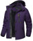 TACVASEN Donna Giacca di Transizione Calda Jacket Invernale Foderata Trekking Sci con Cerniera Impermeabile, Viola scuro, S