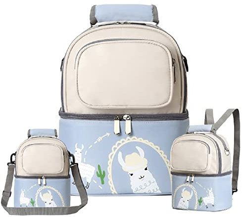 PAOLA BOLSSOM Mochila térmica de Pañales para Bebé, Gran Capacidad Mochila de Cambio Bolsa para Pañales y Biberones (Azul)