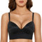 DOBREVA BH Damen ohne Bügel Push Up T Shirt BHS Gepolstert Bustier Soft Nahtloser Schwarz 80AA