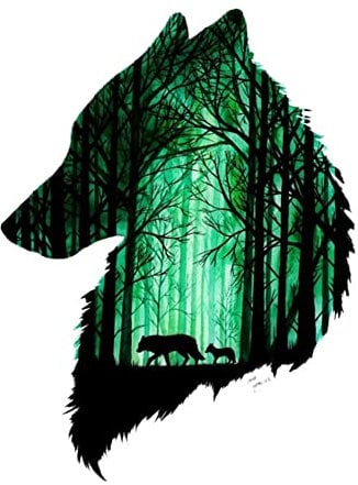 Wolf Kopf Auto Aufkleber,2 Stück Reflektierende Wolf Vinyl Aufkleber, 3D Wolf Realistisch Aufkleber Selbstklebende Wasserdichte Motorhaube Aufkleber Auto Fenster Karosserie Emblem Sticker Auto Styling