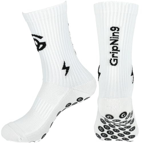 Grip Socken Fußball Herren Größe 36-41 & 42-47 Atmungsaktive Anti-Rutsch Sportsocken für ambitionierte Sportler Fußballsocken mit Polsterung & Zehenverstärkung Grip Socks gegen Blasen Football Socks