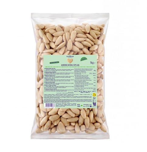 nut&me Blanchierte ganze Mandeln 1 kg | Roh und nicht pasteurisiert, ungesalzen, GVO-frei, protein- und ballaststoffreich, für Keto, Paleo und koschere Ernährung