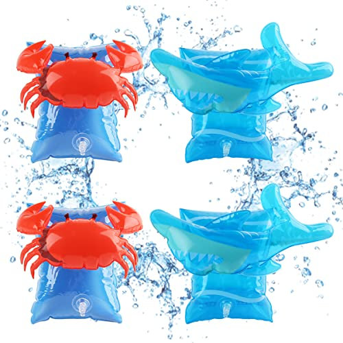 Schwimmflügel Kinder, ZoneYan 4pcs* Schwimmärmel für Kinder, Schwimmflügel Set, Aufblasbarer Schwimmhilfe Baby, Schwimmhilfe für Kleinkinder, Aufgeblasenen Schwimmflügel, Schwimmarmband Kinder