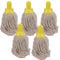 String Mop Heads Cotton PY Yarn Replacement Socket Mop Head - Colour Coded - (Pack Of 5) (Yellow)