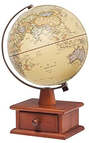 Globus der Welt LED-beleuchteter Weltglobus für Kinder mit Holzschubladenständer, erhöhtes Relief, Vintage-Weltglobus, 20 cm/7,8 Zoll, Erdgeographie-Globus, pädagogischer Weltglobus (Color : World G