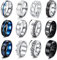 LOLIAS 12 Stück Edelstahl Ringe Herren Silber Blauen Schwarz Matt Finish Poliert Band Herrenring Kitten Spinner Ring Flaschenöffner Ringe Ehering Verlobungsringe Vintage Fidget Ring für Männer Damen