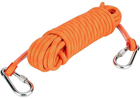 NEZIH 12Mm Thick Climbing Rope Versatile Safety Rope,Emergency Rope 10/20 / 30/50 / 100M/Orange/100M
