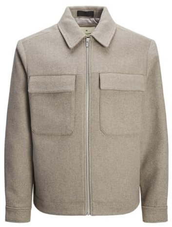 JACK & JONES Jprblurussel Wool Blend Veste Sn Jacket, Grège, M Homme