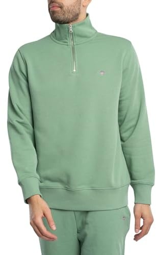 GANT Herren REG Shield Half Zip Sweat Sweatshirt, Kalamata Green, S