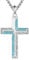 URONE Kreuz Halskette 925 Sterling Silber Kreuz Türkis Anhänger Halskette Kreuz Schmuck Religiöse Geschenke für Frauen Männer