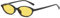 JCTAIFOO Ovale Retro Sonnenbrille für Damen Herren, Vintage Stil Cateye Sonnenbrille, UV400 Brille (Schwarz/Gelb)
