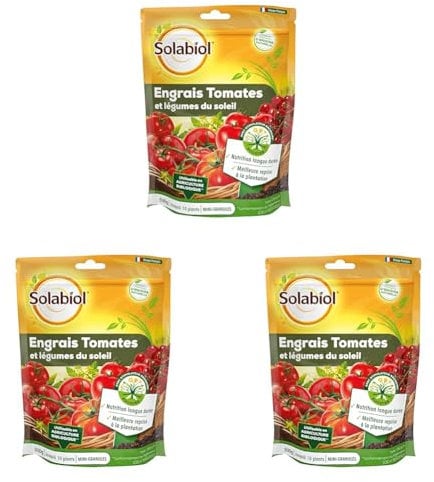 SOLABIOL Engrais Tomates et Légumes Fruits - 500g - Utilisable en Agriculture Biologique SOTOMY500, Marron (Lot de 3)