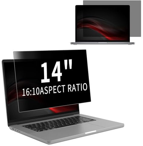 NicMool 14 Inch Computer Privacy Screen for 16:10 Widescreen Display, Removable Anti Glare Blue Light Scratch Screen Protector Film, Laptop Privacy Screen Compatible with Monitor (14 16:10)