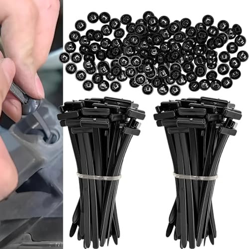 100 Piezas Soporte de Nailon Autoblocante Resistente, Hebillas Universales de Nailon Bridas de Cables, Hebilla de Brida Cable