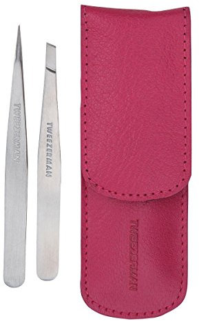 Tweezerman Petite Tweeze Set for Eyebrows with Travel Case Assorted Colors